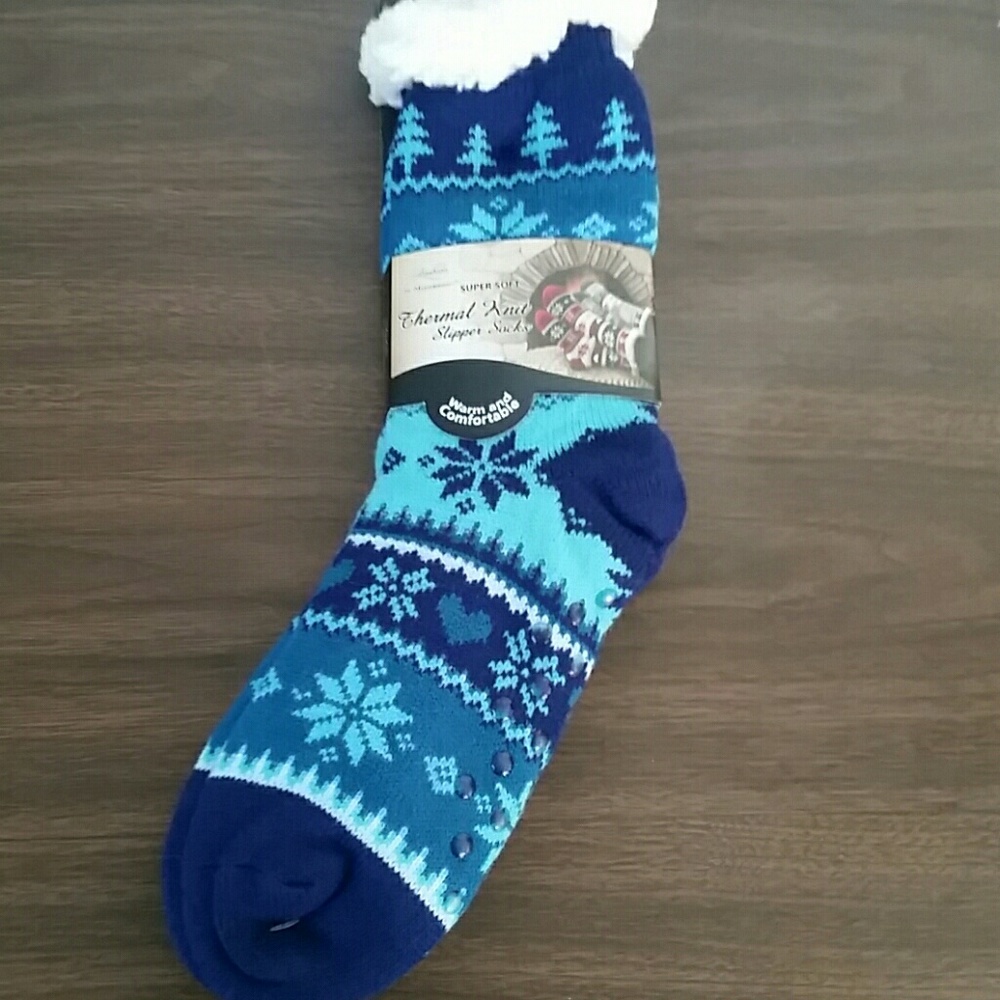 Thermal knit slipper socks